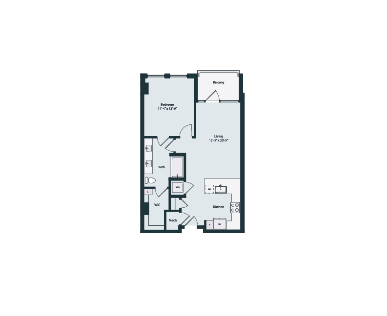 Floor plan layout diagram for A1-4